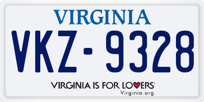 VA license plate VKZ9328