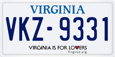 VA license plate VKZ9331