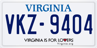 VA license plate VKZ9404