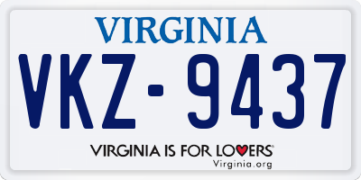VA license plate VKZ9437