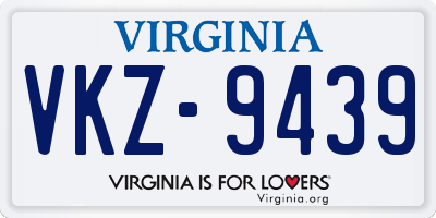VA license plate VKZ9439