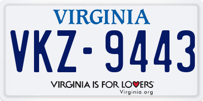 VA license plate VKZ9443