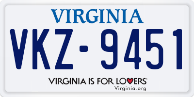 VA license plate VKZ9451