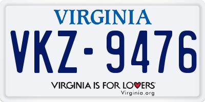 VA license plate VKZ9476