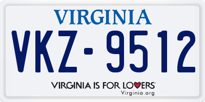 VA license plate VKZ9512