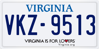 VA license plate VKZ9513