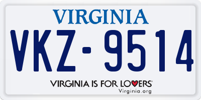 VA license plate VKZ9514