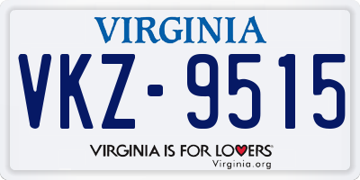 VA license plate VKZ9515