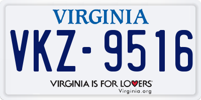 VA license plate VKZ9516