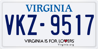 VA license plate VKZ9517