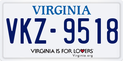 VA license plate VKZ9518