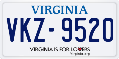 VA license plate VKZ9520