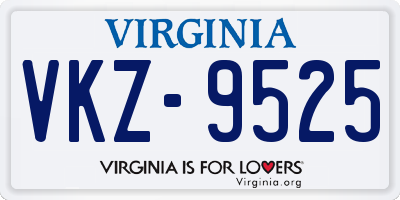 VA license plate VKZ9525