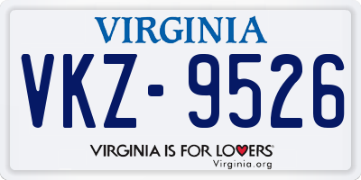 VA license plate VKZ9526
