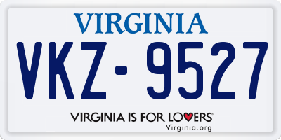 VA license plate VKZ9527