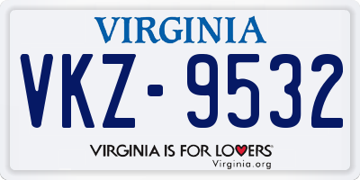 VA license plate VKZ9532