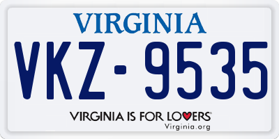 VA license plate VKZ9535