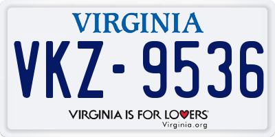 VA license plate VKZ9536