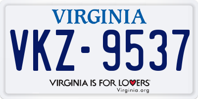 VA license plate VKZ9537