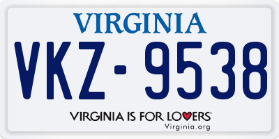 VA license plate VKZ9538