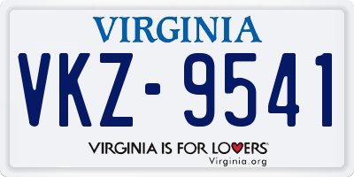 VA license plate VKZ9541