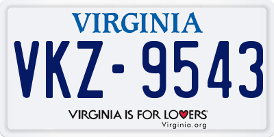 VA license plate VKZ9543