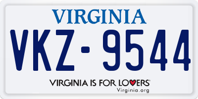 VA license plate VKZ9544