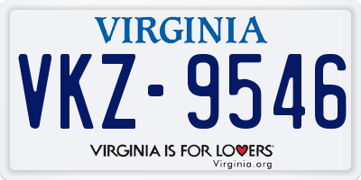 VA license plate VKZ9546