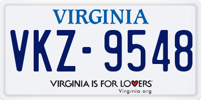 VA license plate VKZ9548
