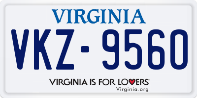 VA license plate VKZ9560