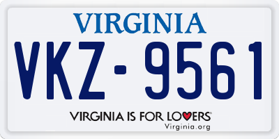 VA license plate VKZ9561