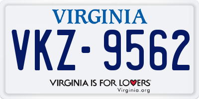 VA license plate VKZ9562