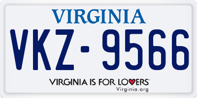 VA license plate VKZ9566
