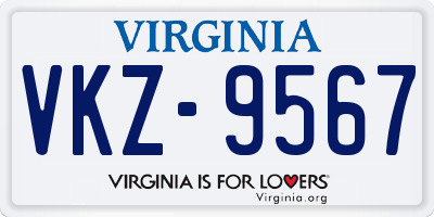 VA license plate VKZ9567