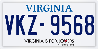 VA license plate VKZ9568