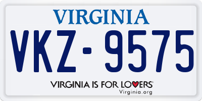 VA license plate VKZ9575