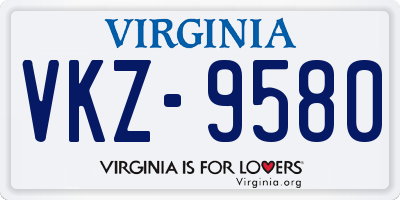 VA license plate VKZ9580