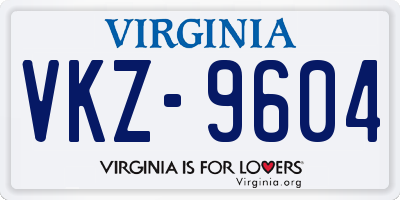 VA license plate VKZ9604