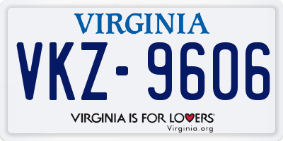 VA license plate VKZ9606