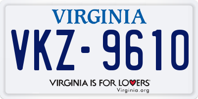 VA license plate VKZ9610