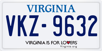 VA license plate VKZ9632