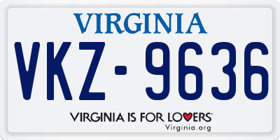 VA license plate VKZ9636