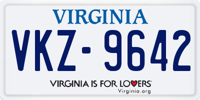 VA license plate VKZ9642