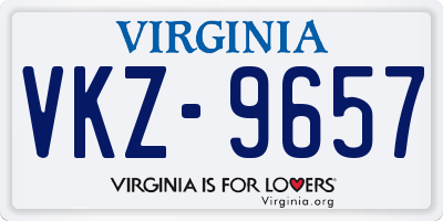 VA license plate VKZ9657