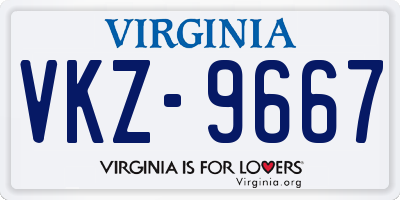 VA license plate VKZ9667