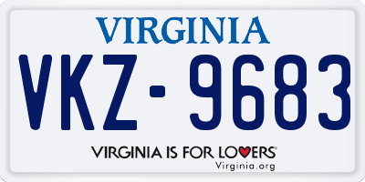VA license plate VKZ9683