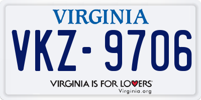 VA license plate VKZ9706