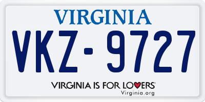 VA license plate VKZ9727