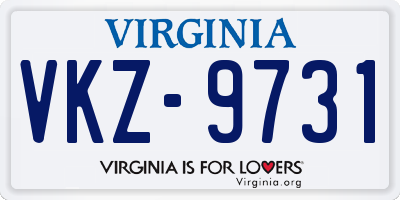 VA license plate VKZ9731