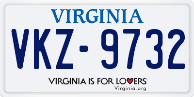 VA license plate VKZ9732